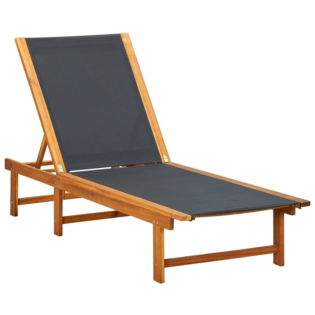 Sun Lounger Solid Acacia Wood and Textilene Sun Lounger Solid Acacia Wood and Textilene