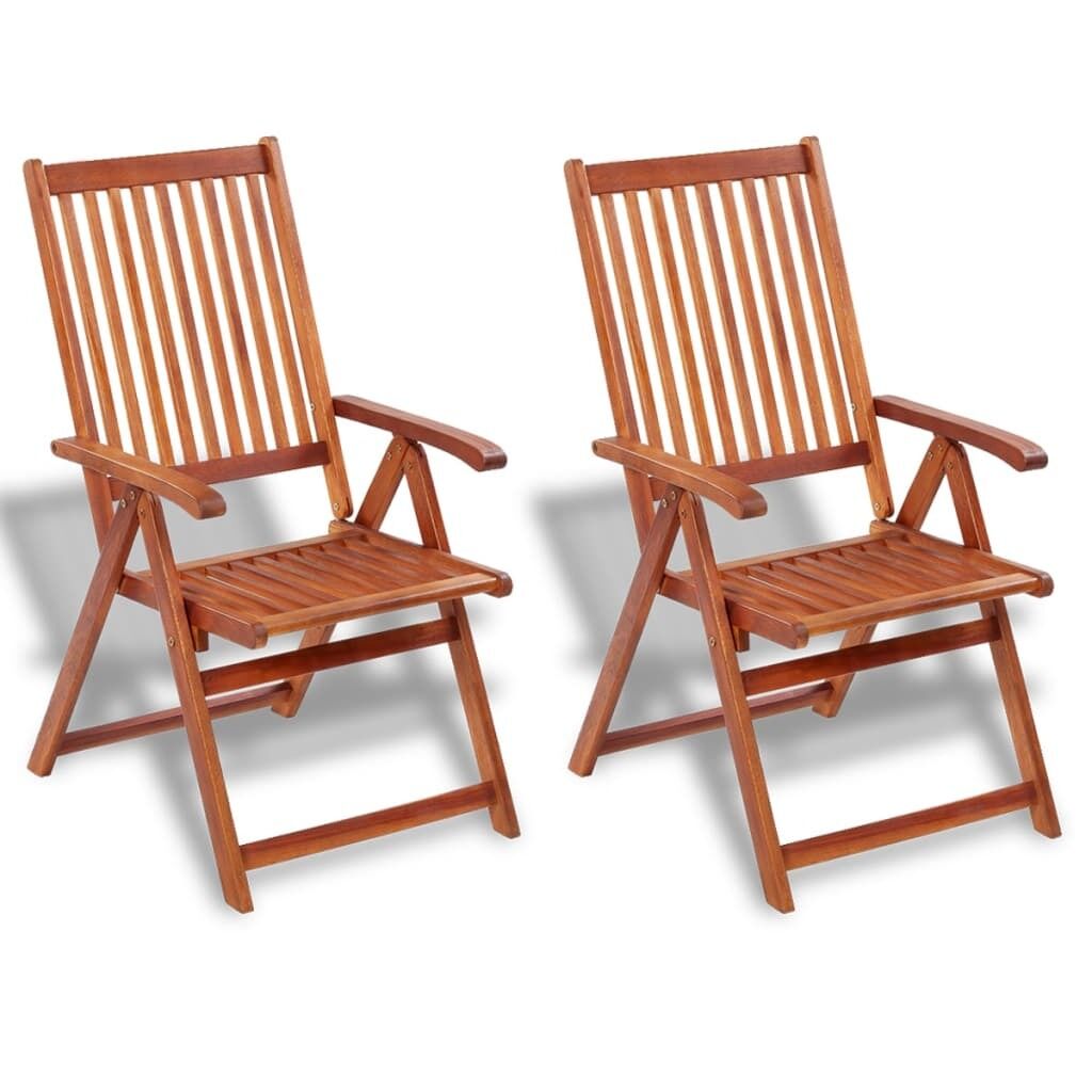 Folding Garden Chairs Solid Acacia Wood Brown Folding Garden Chairs Solid Acacia Wood Brown