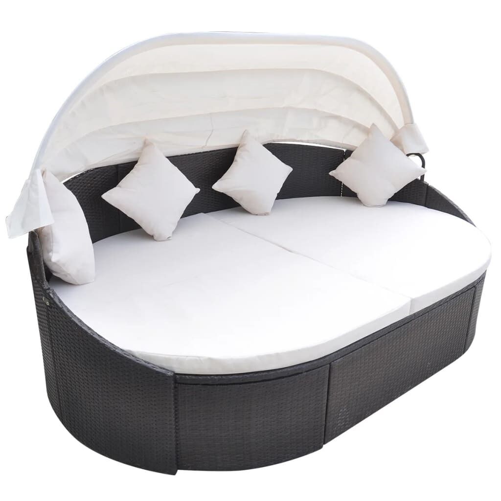 Outdoor Lounge Bed with Canopy Poly Rattan Outdoor Lounge Bed with Canopy Poly Rattan
