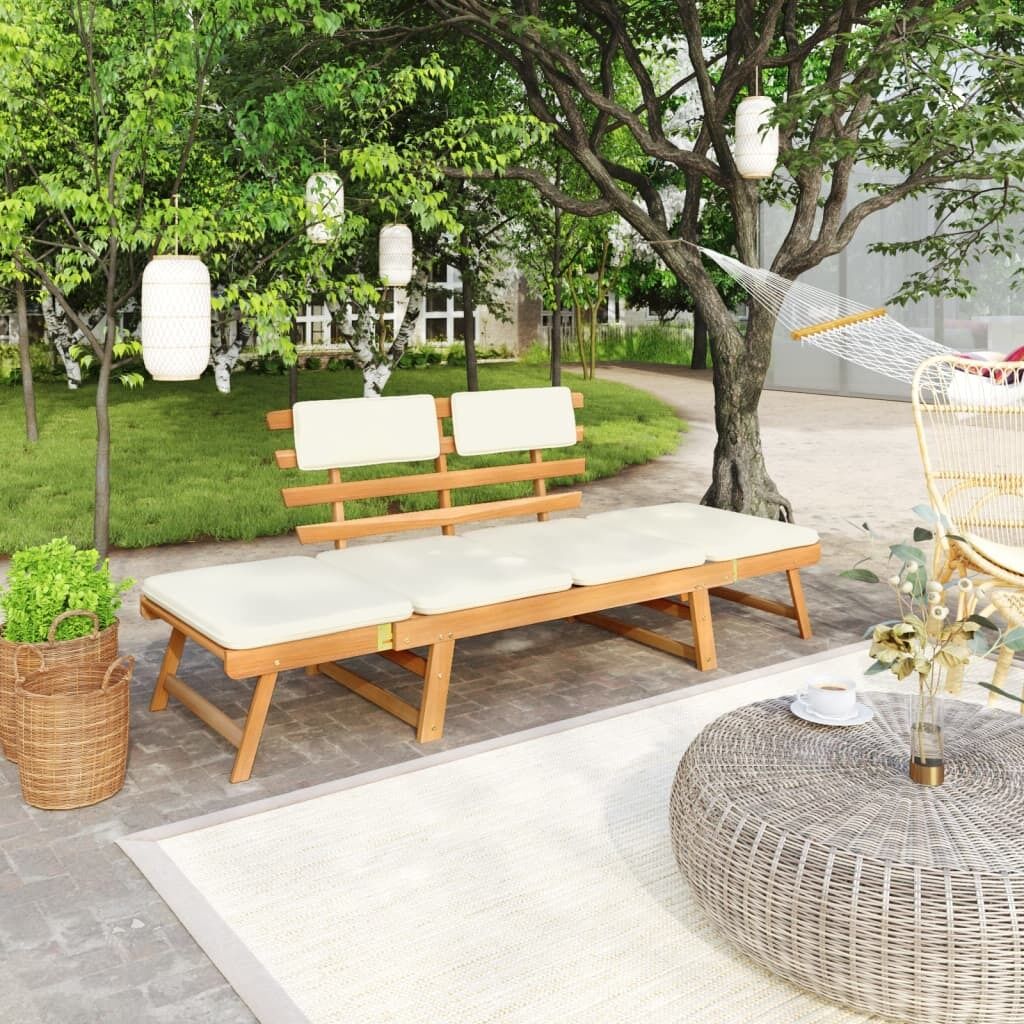 Garden Bench with Cushions 2-in-1 190 cm Solid Acacia Wood Garden Bench with Cushions 2-in-1 190 cm Solid Acacia Wood