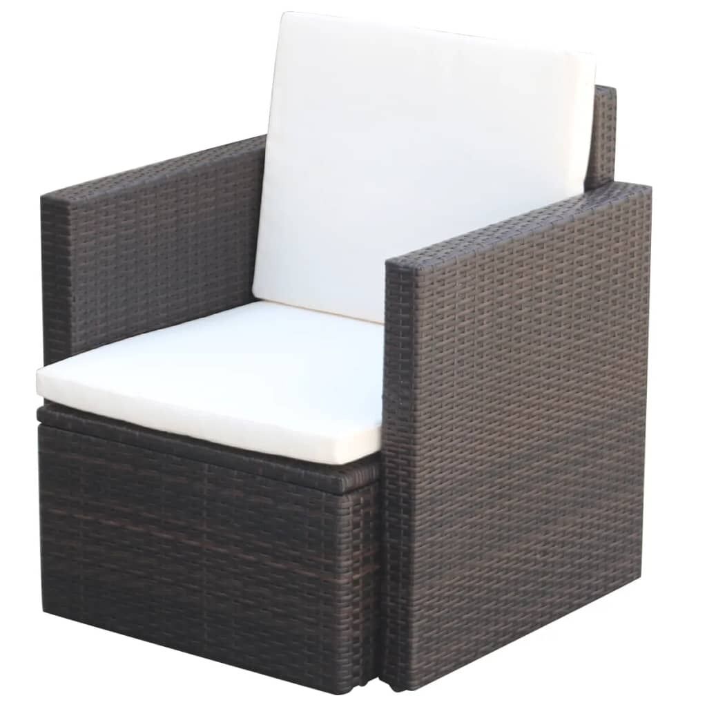 Garden Chair with Cushions and Pillows Poly Rattan Garden Chair with Cushions and Pillows Poly Rattan