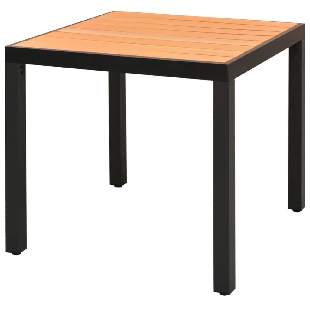 Garden Table Brown Aluminium and WPC Garden Table Brown Aluminium and WPC