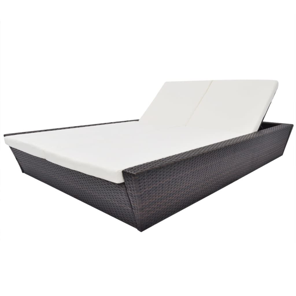 Outdoor Lounge Bed with Cushion Poly Rattan Outdoor Lounge Bed with Cushion Poly Rattan