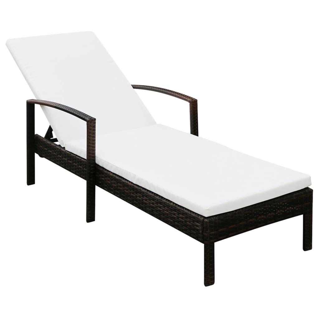 Sun Lounger with Cushion Poly Rattan Sun Lounger with Cushion Poly Rattan