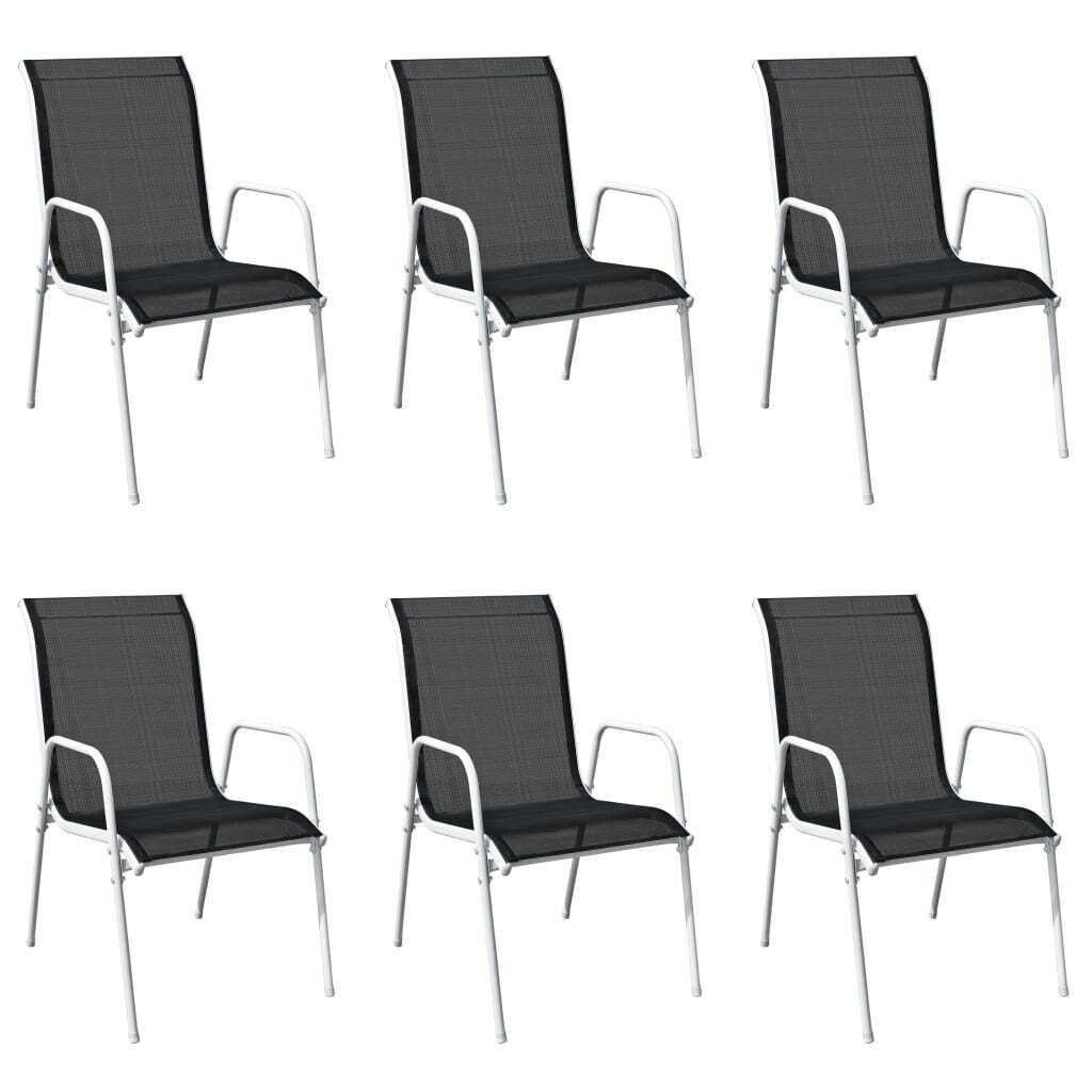 Stackable Garden Chairs Steel and Textilene Stackable Garden Chairs Steel and Textilene