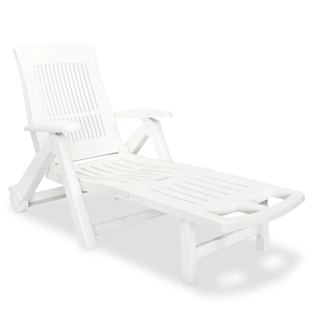 Sun Lounger with Footrest Plastic Sun Lounger with Footrest Plastic