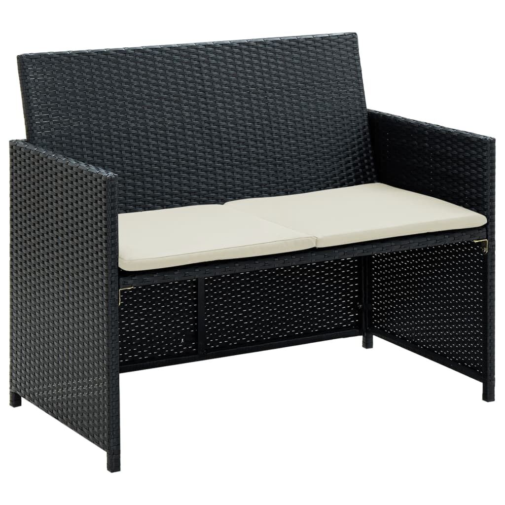 2 Seater Garden Sofa with Cushions Poly Rattan 2 Seater Garden Sofa with Cushions Poly Rattan