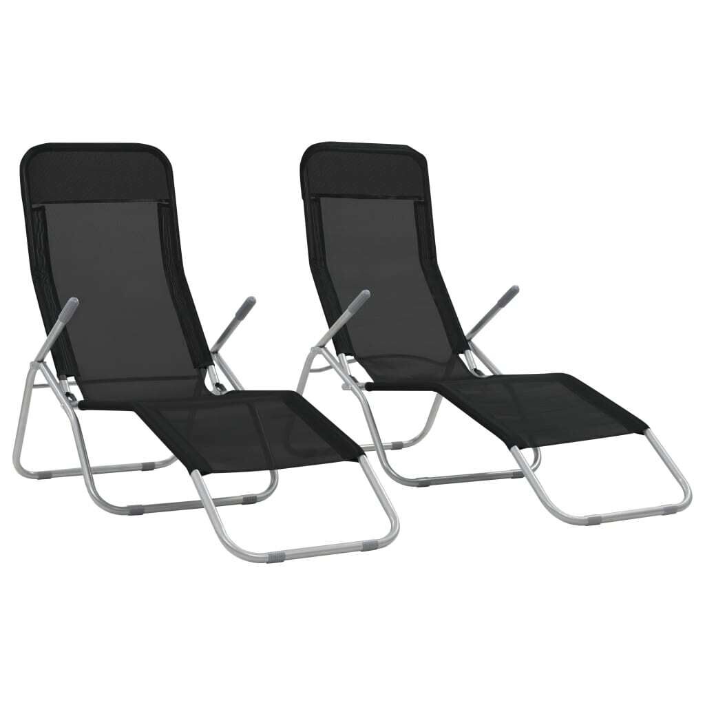 Folding Sun Loungers 2 pcs Textilene Folding Sun Loungers 2 pcs Textilene