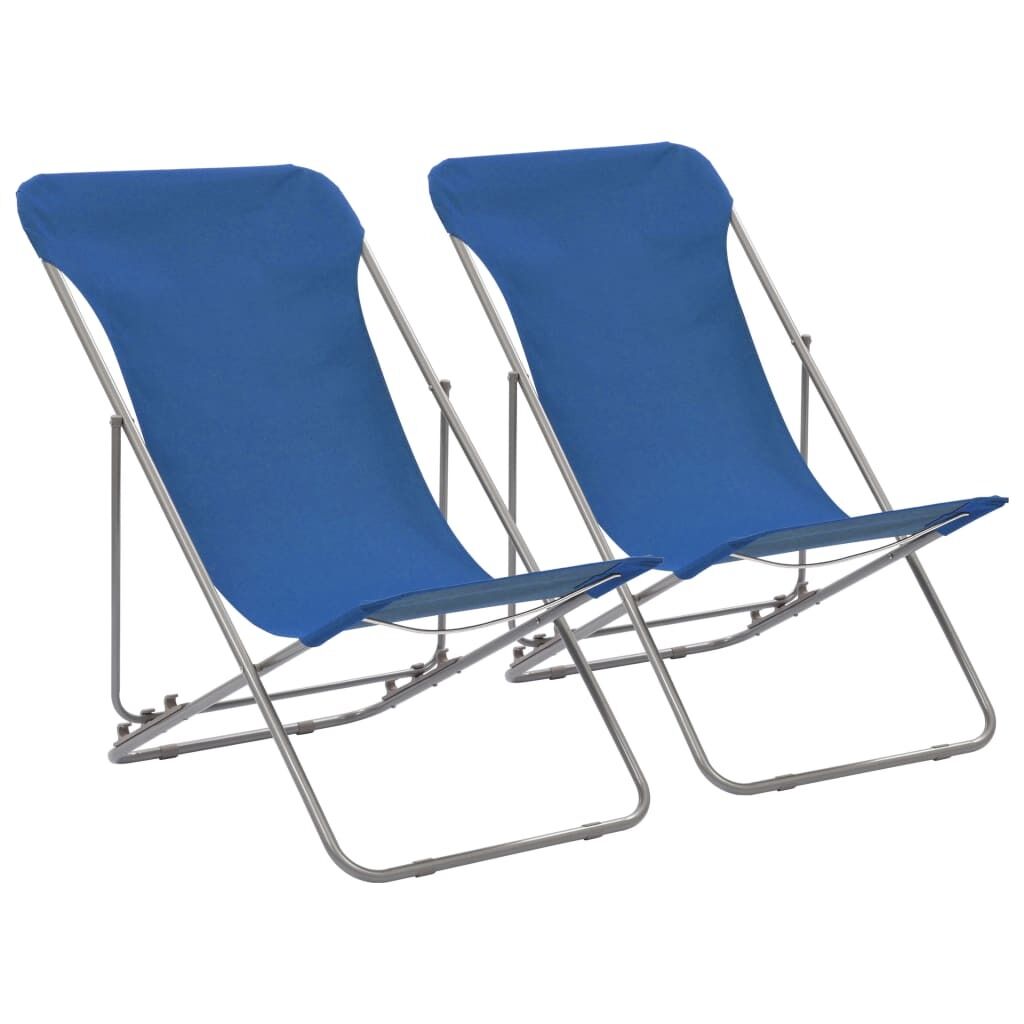 Folding Beach Chairs 2 pcs Steel and Oxford Fabric Folding Beach Chairs 2 pcs Steel and Oxford Fabric