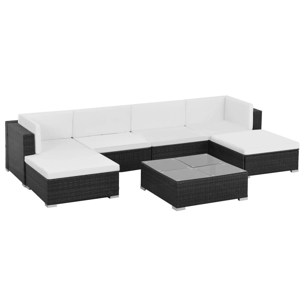 7 Piece Garden Lounge Set with Cushions Poly Rattan 7 Piece Garden Lounge Set with Cushions Poly Rattan