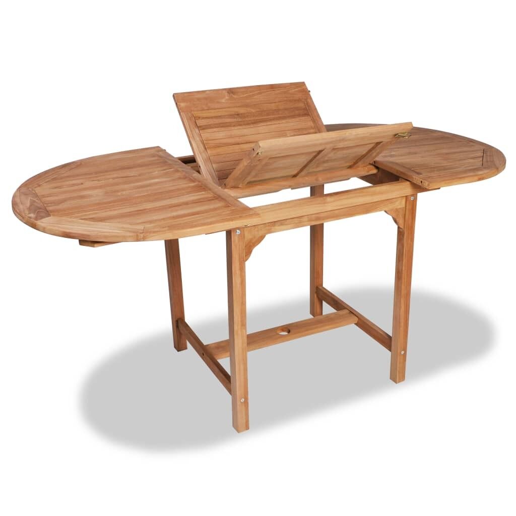 Extending Garden Table (110-160)x80x75cm Solid Teak Wood Extending Garden Table (110-160)x80x75cm Solid Teak Wood