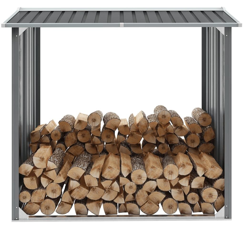 Garden Log Storage Shed Galvanised Steel 172x91x154 cm Garden Log Storage Shed Galvanised Steel 172x91x154 cm
