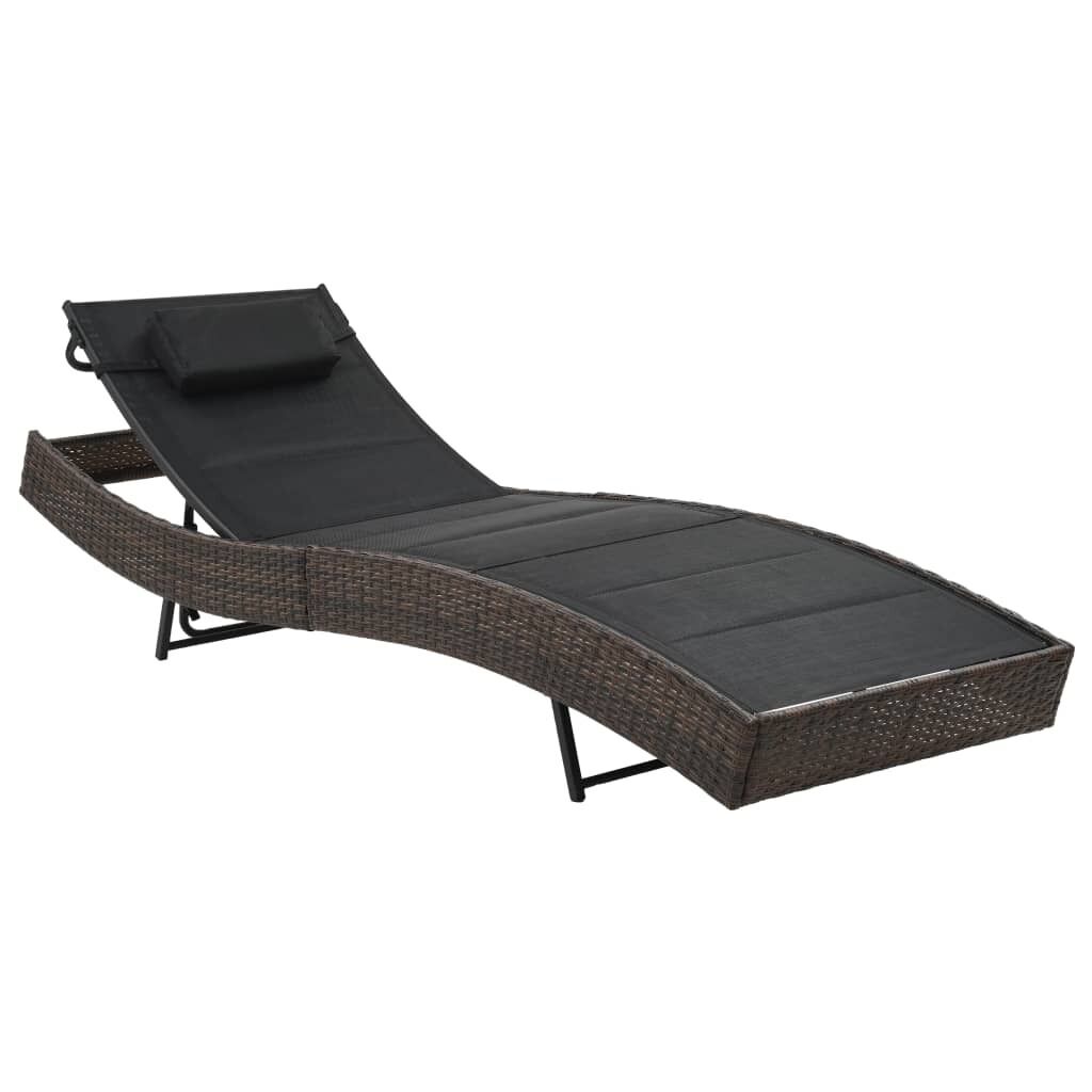 Sun Lounger Poly Rattan and Textilene Sun Lounger Poly Rattan and Textilene