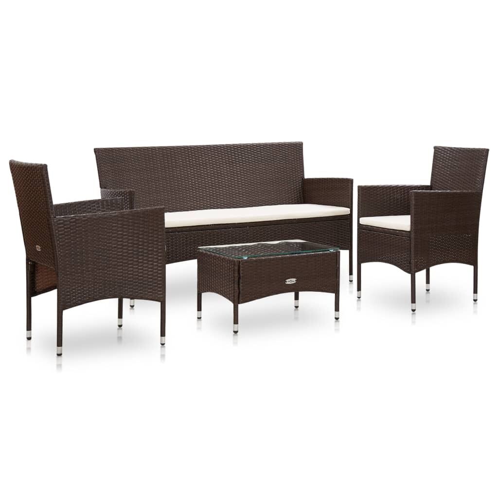 4 Piece Garden Lounge Set With Cushions Poly Rattan 4 Piece Garden Lounge Set With Cushions Poly Rattan