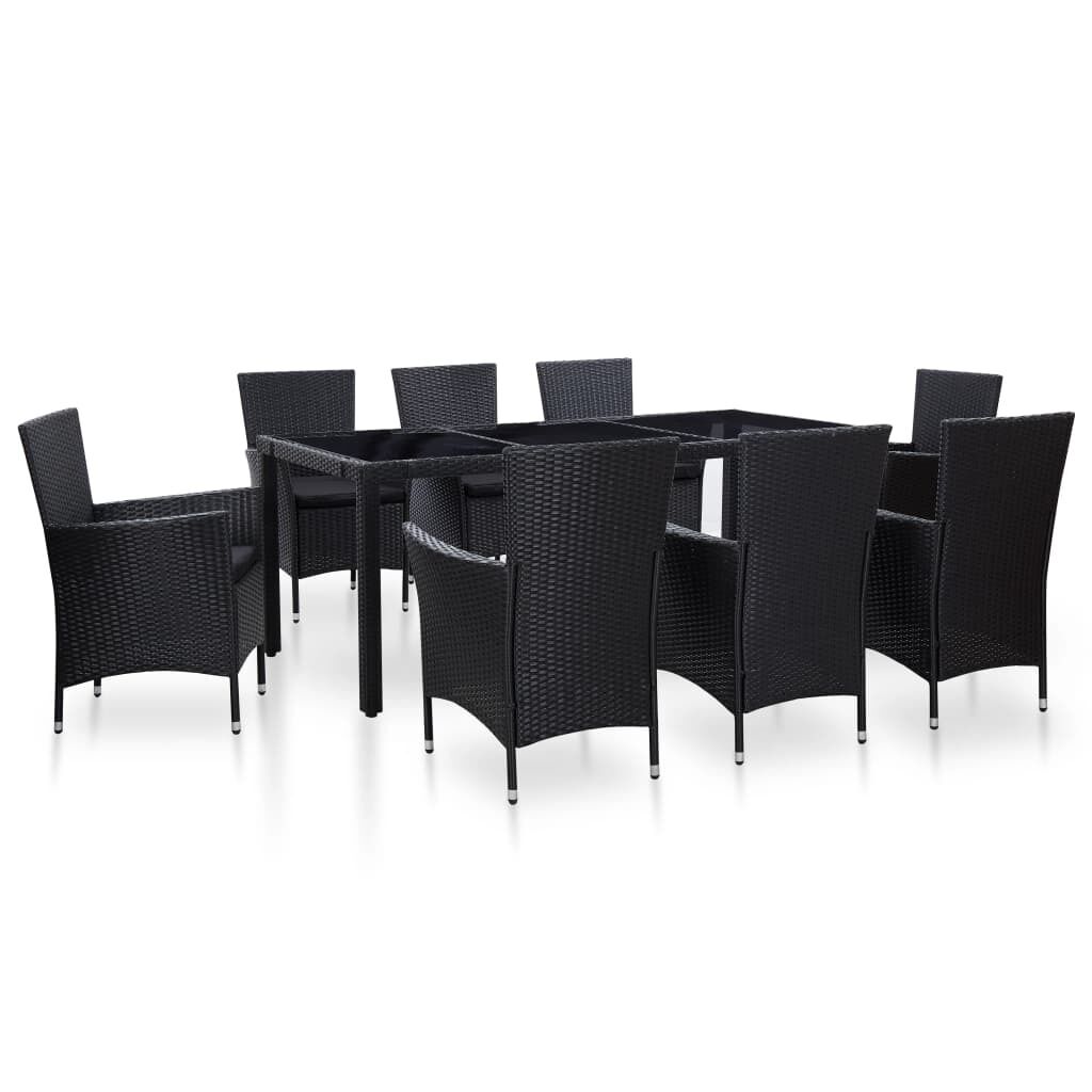 Outdoor Dining Set Poly Rattan Black Outdoor Dining Set Poly Rattan Black