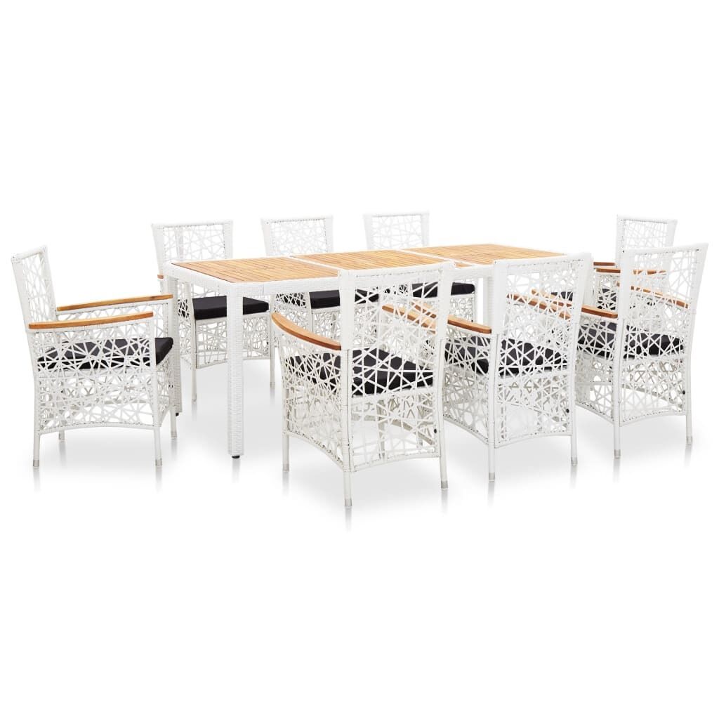 Outdoor Dining Set Poly Rattan White Outdoor Dining Set Poly Rattan White