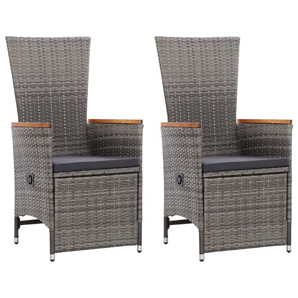 Reclining Garden Chairs 2 pcs with Cushions Poly Rattan Reclining Garden Chairs 2 pcs with Cushions Poly Rattan
