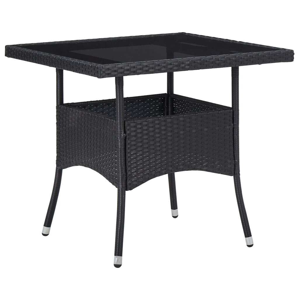 Outdoor Dining Table Poly Rattan and Glass Outdoor Dining Table Poly Rattan and Glass