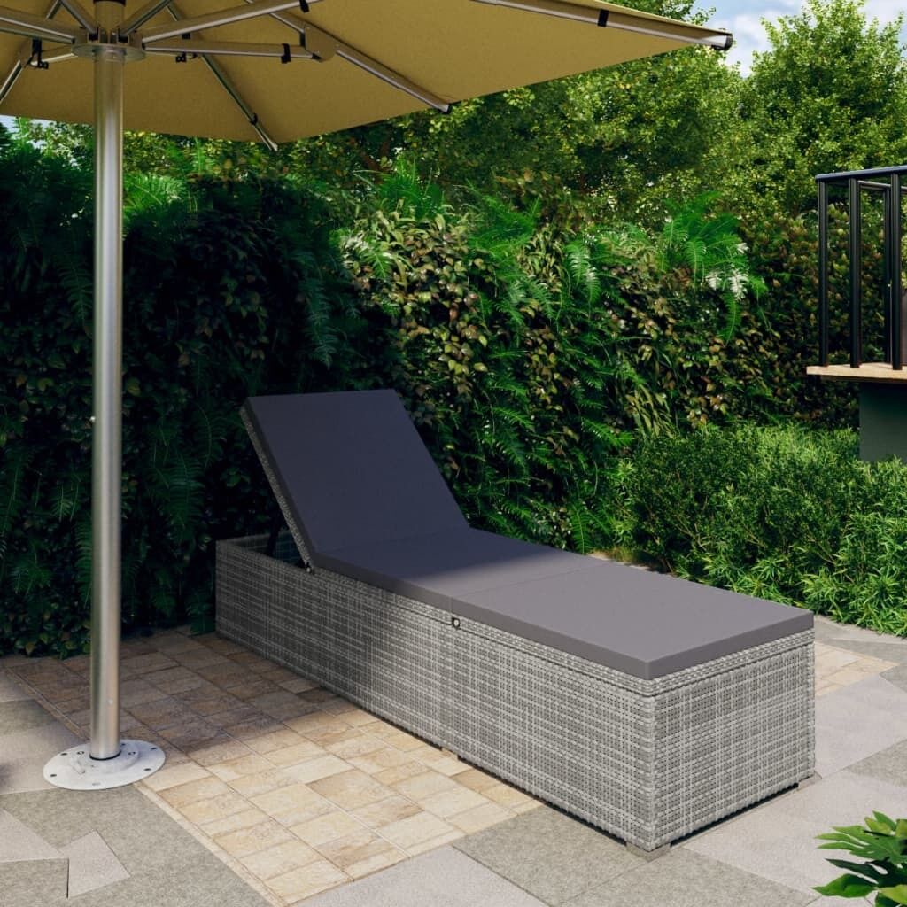 Sun Lounger with Cushion Poly Rattan Sun Lounger with Cushion Poly Rattan