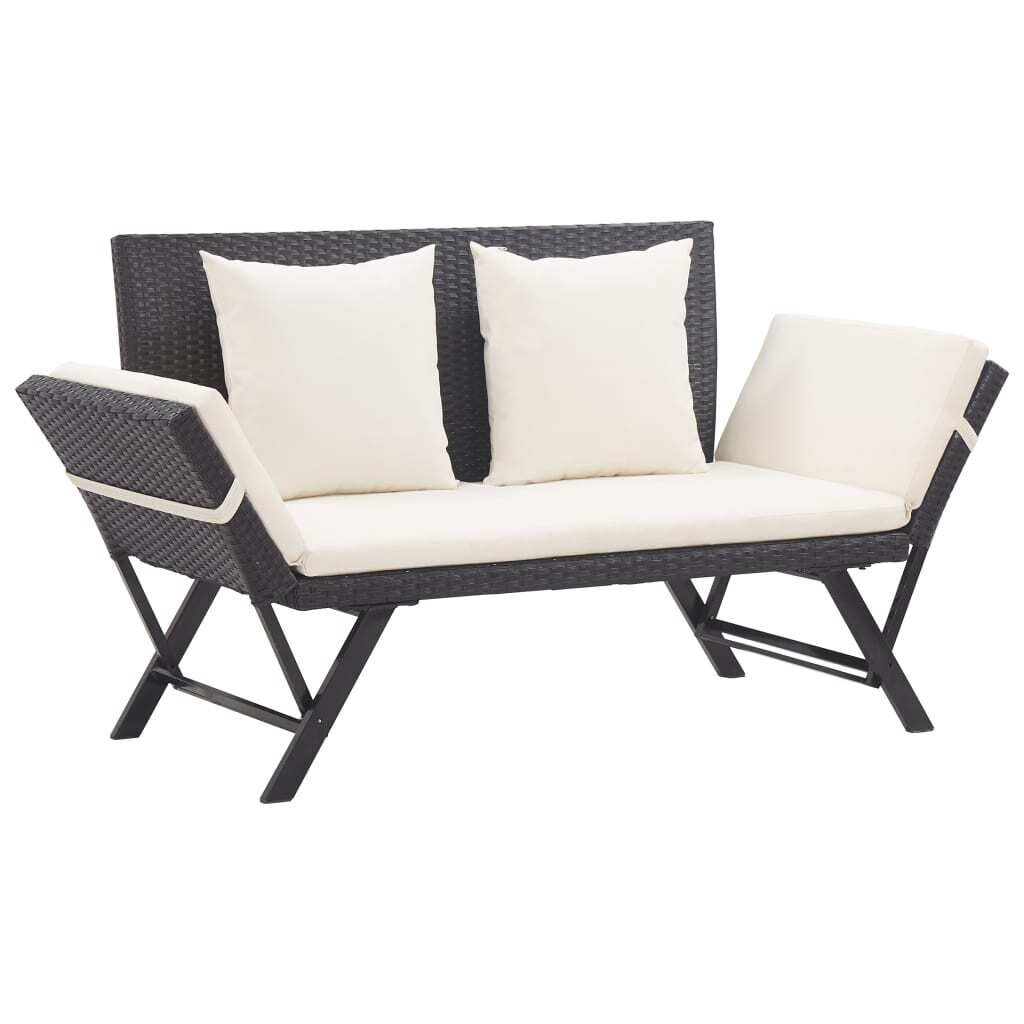 Garden Bench with Cushions 176 cm Poly Rattan Garden Bench with Cushions 176 cm Poly Rattan