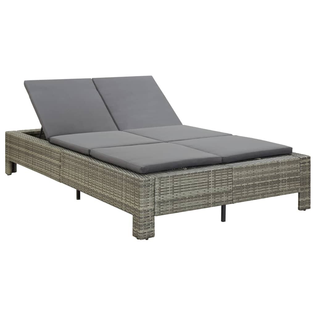 2-Person Sunbed with Cushion Poly Rattan 2-Person Sunbed with Cushion Poly Rattan