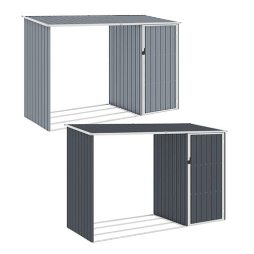 Garden Firewood Shed 245x98x159 cm Galvanised Steel Garden Firewood Shed 245x98x159 cm Galvanised Steel
