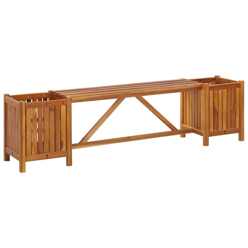 Garden Bench with 2 Planters Solid Acacia Wood Garden Bench with 2 Planters Solid Acacia Wood