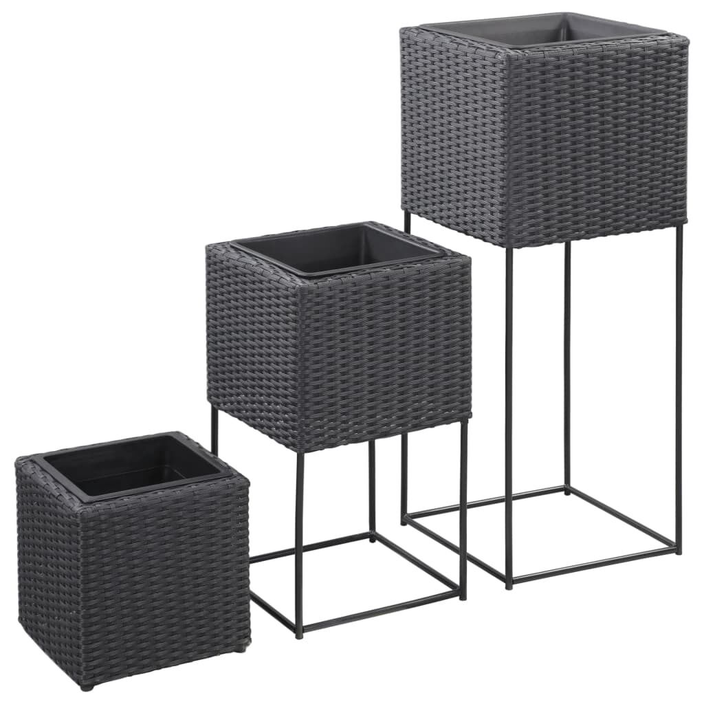 Garden Raised Beds 3 pcs Poly Rattan Garden Raised Beds 3 pcs Poly Rattan