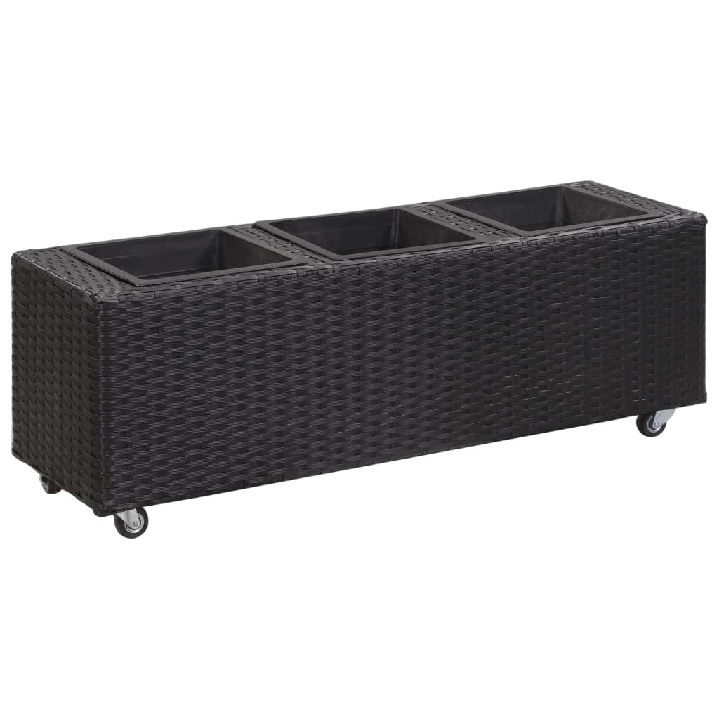 Garden Raised Bed with Pots Poly Rattan Garden Raised Bed with Pots Poly Rattan