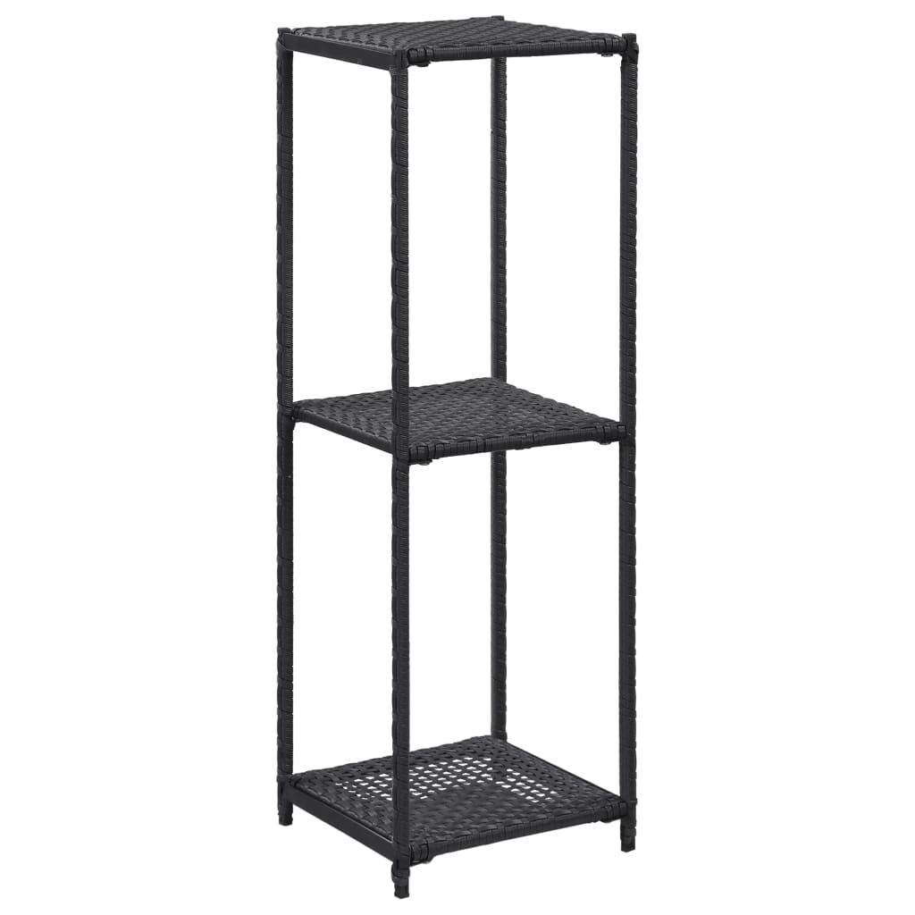 Storage Shelf Black Poly Rattan Storage Shelf Black Poly Rattan