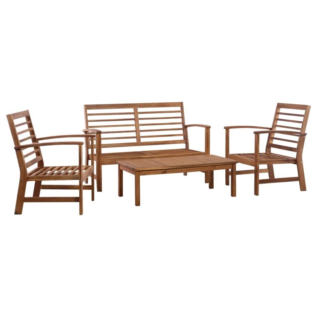 4 Piece Garden Lounge Set Solid Acacia Wood 4 Piece Garden Lounge Set Solid Acacia Wood