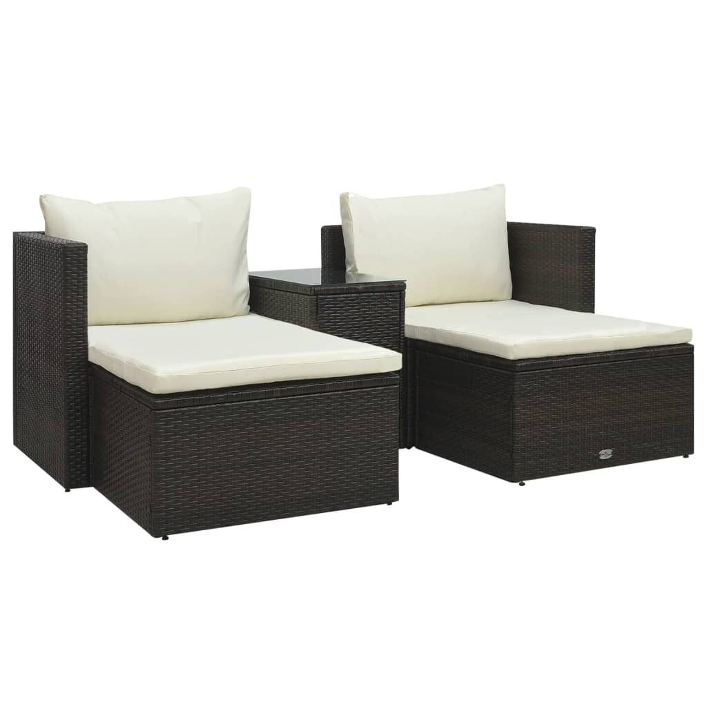5 Piece Garden Lounge Set with Cushions Poly Rattan 5 Piece Garden Lounge Set with Cushions Poly Rattan