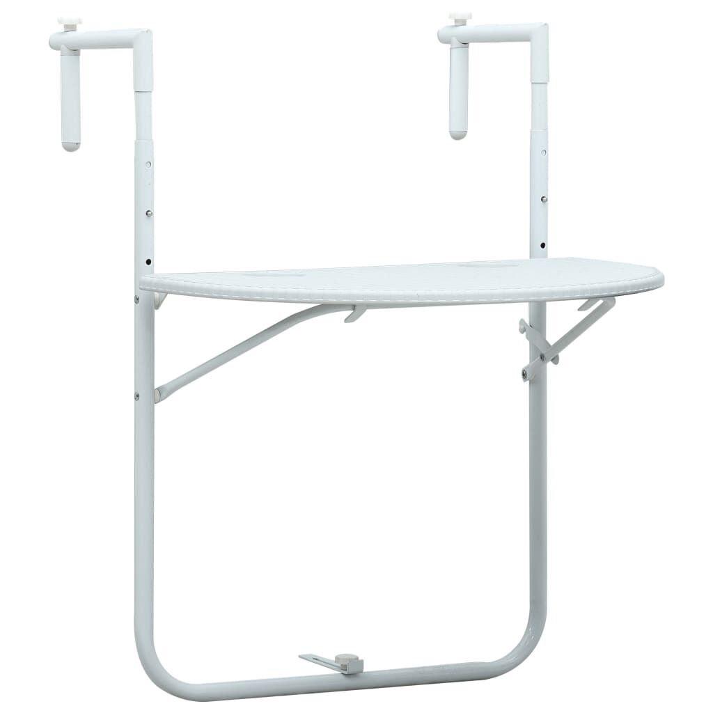 Hanging Balcony Table 60x64x83.5 cm Plastic Rattan Look Hanging Balcony Table 60x64x83.5 cm Plastic Rattan Look