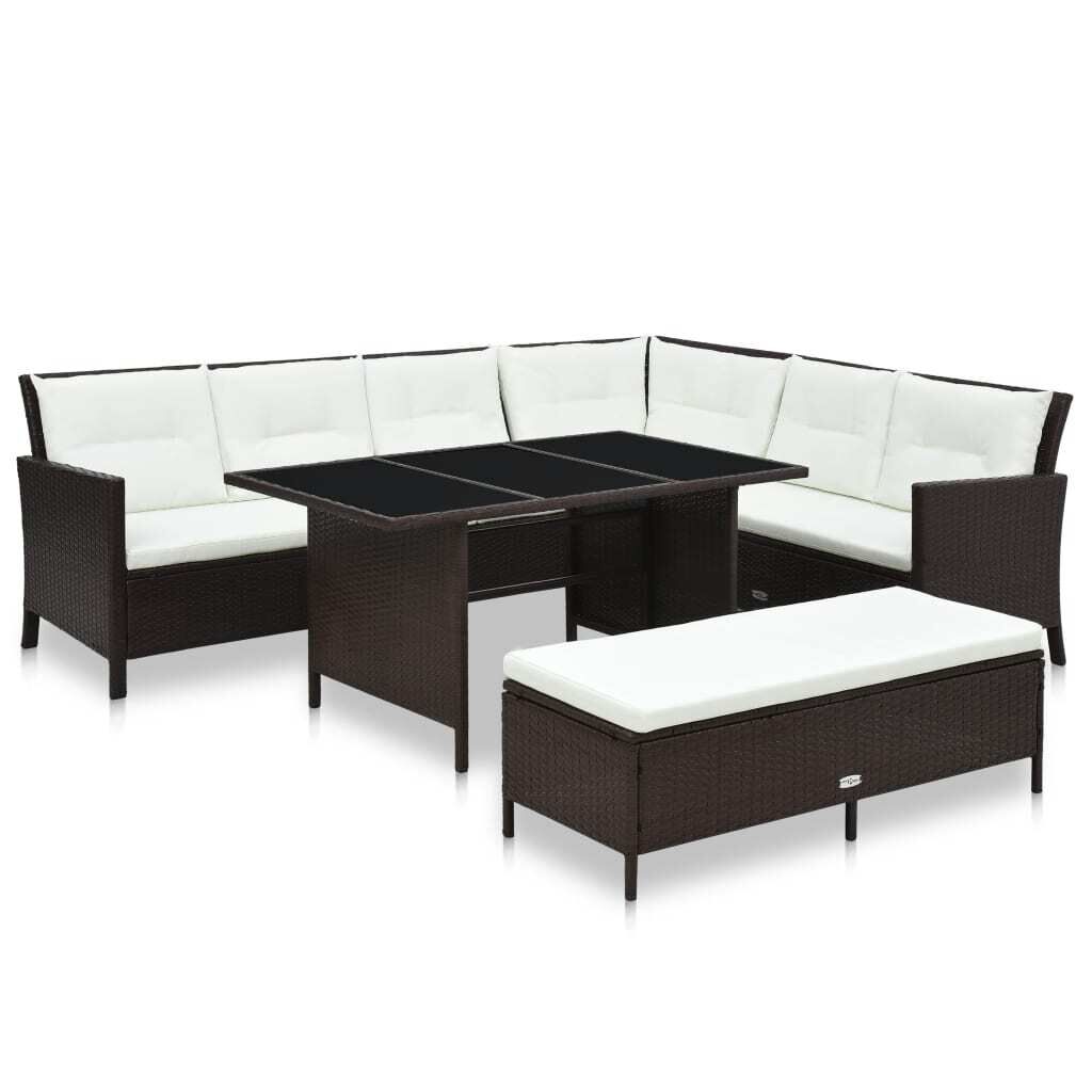 3 Piece Garden Lounge Set with Cushions Poly Rattan 3 Piece Garden Lounge Set with Cushions Poly Rattan