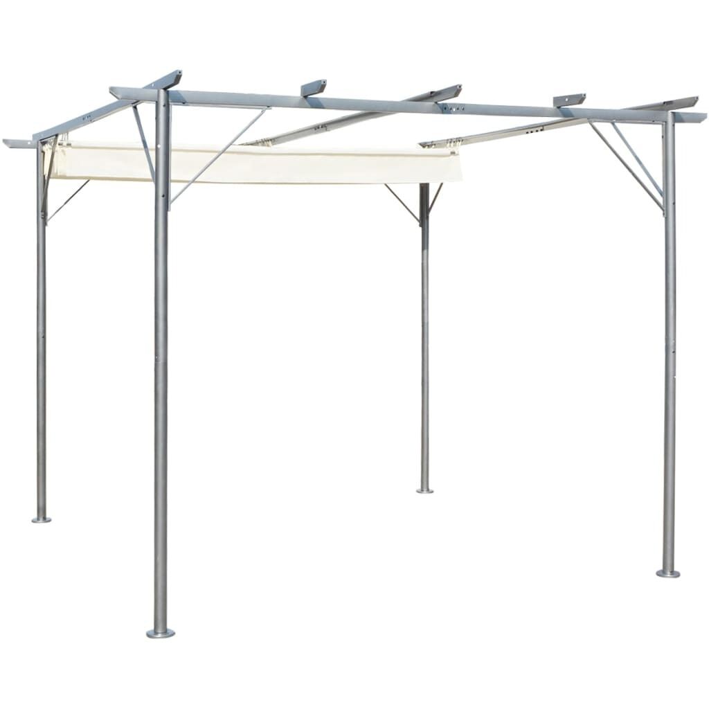 Pergola with Retractable Roof 3x3 m Steel Pergola with Retractable Roof 3x3 m Steel