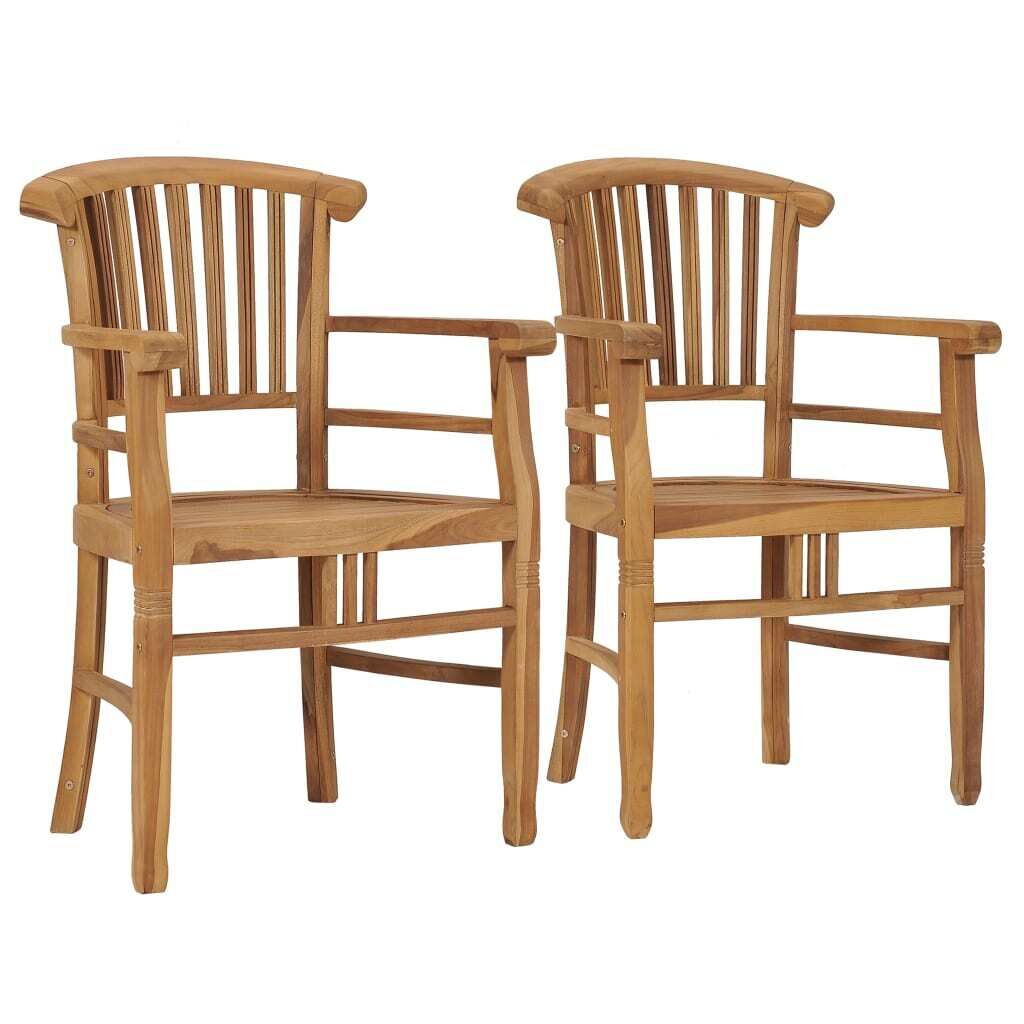 Garden Chairs 2 pcs Solid Teak Wood Garden Chairs 2 pcs Solid Teak Wood