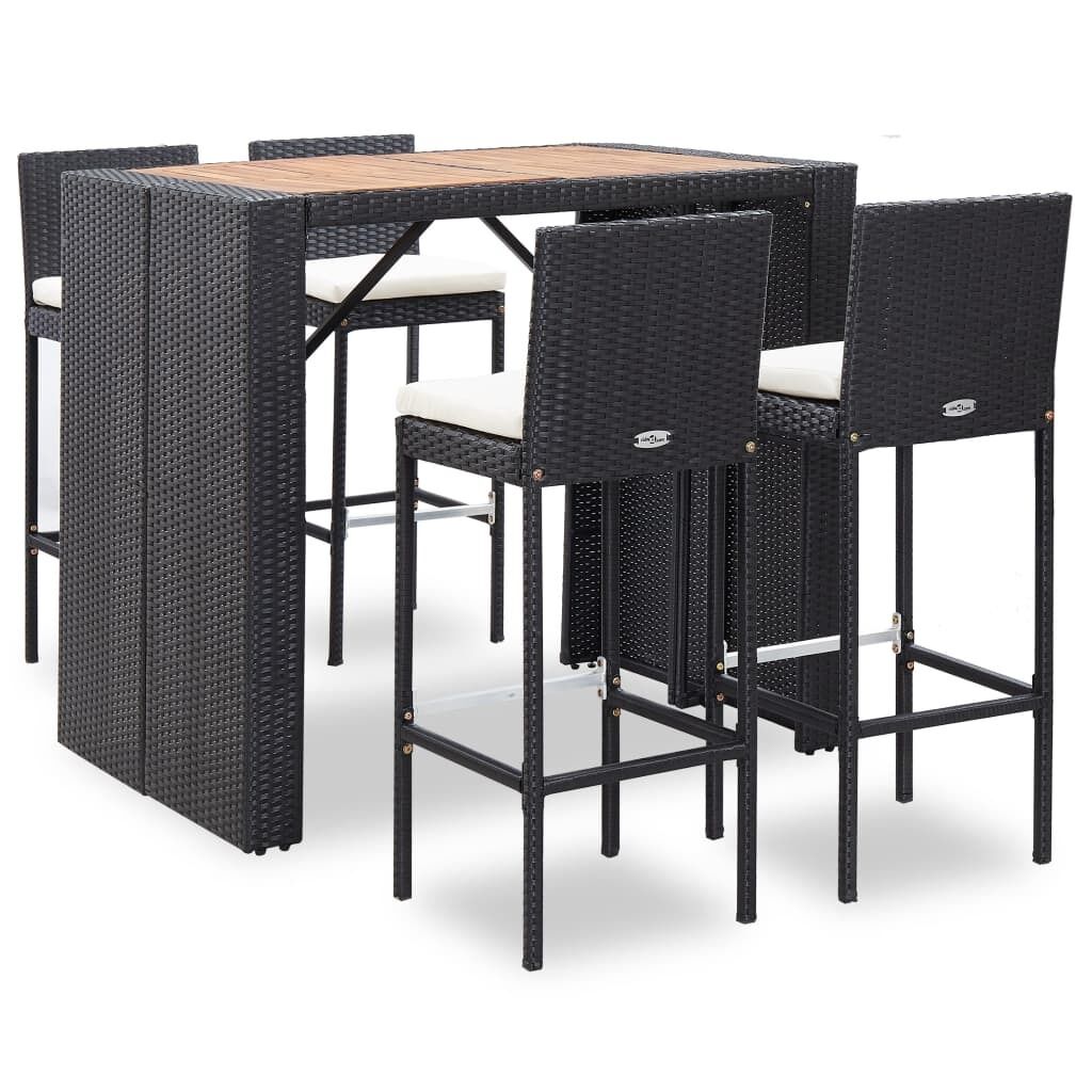 Outdoor Bar Set Poly Rattan and Acacia Wood Outdoor Bar Set Poly Rattan and Acacia Wood