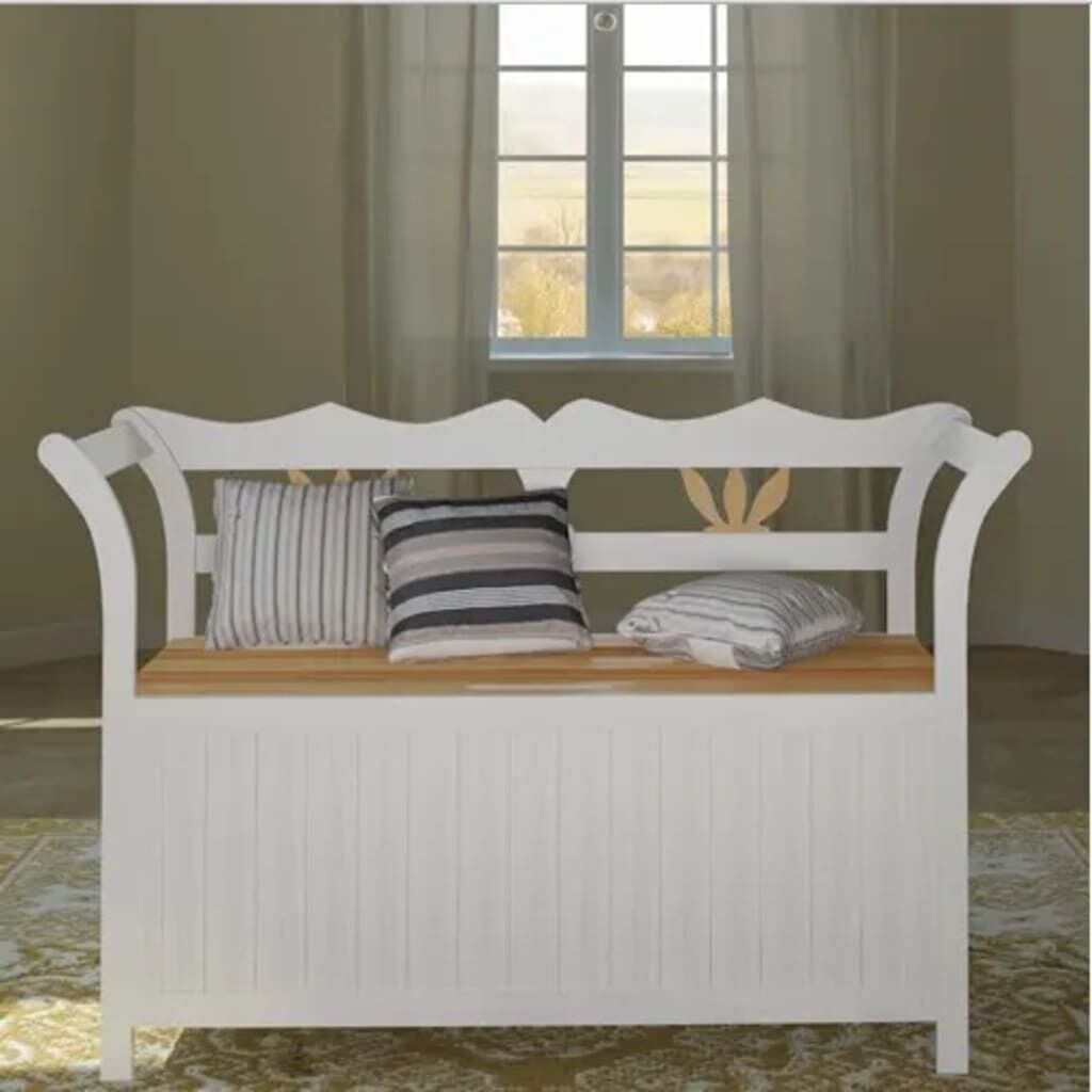 Storage Bench 126x42x75 cm Wood Storage Bench 126x42x75 cm Wood