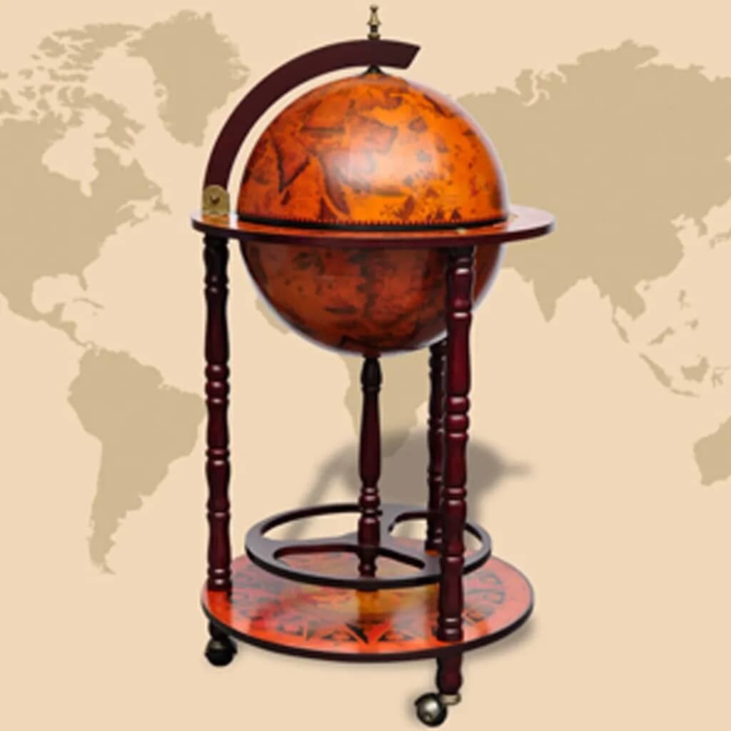 Globe Bar Wine Stand Eucalyptus Wood Globe Bar Wine Stand Eucalyptus Wood