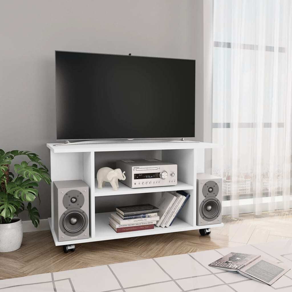 Bowling TV Cabinet with Castors 80x40x40 cm Engineered Wood Bowling TV Cabinet with Castors 80x40x40 cm Engineered Wood