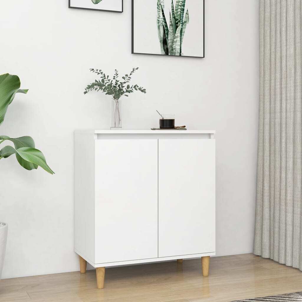 Sideboard with Solid Wood Legs 60x35x70 cm Engineered Wood Sideboard with Solid Wood Legs 60x35x70 cm Engineered Wood