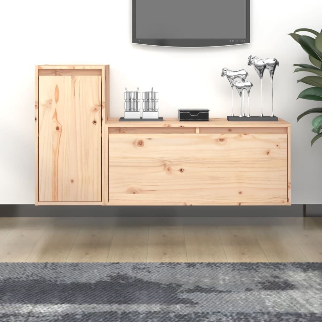 Delavan TV Cabinets 2 pcs Solid Wood Pine Delavan TV Cabinets 2 pcs Solid Wood Pine