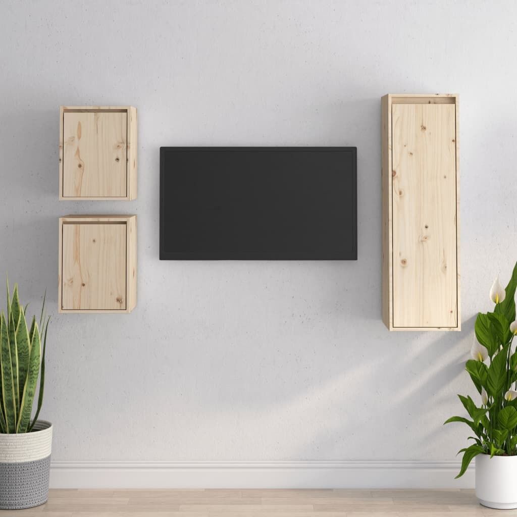 Haysville TV Cabinets 3 pcs Solid Wood Pine Haysville TV Cabinets 3 pcs Solid Wood Pine
