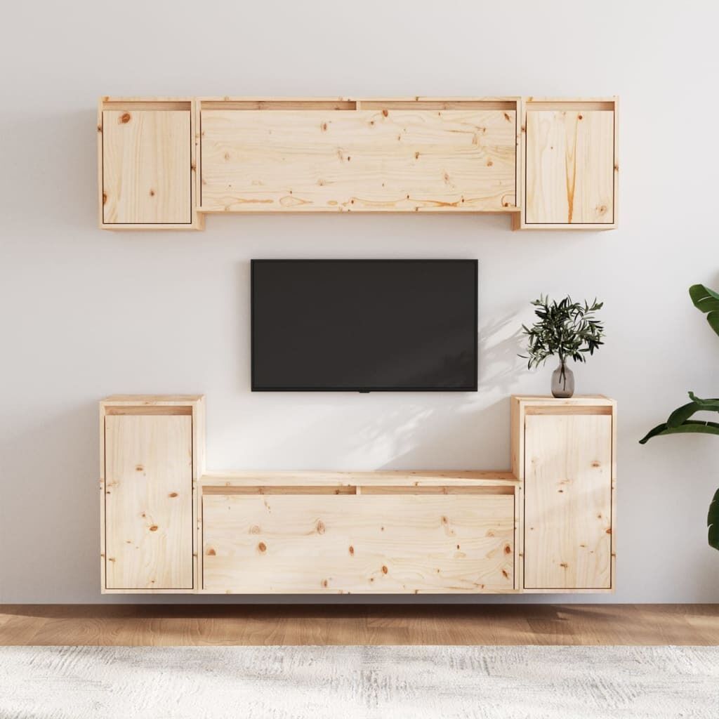 Healdsburg TV Cabinets 6 pcs Solid Wood Pine Healdsburg TV Cabinets 6 pcs Solid Wood Pine