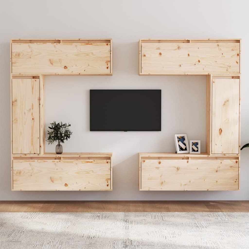 Poinciana TV Cabinets 6 pcs Solid Wood Pine Poinciana TV Cabinets 6 pcs Solid Wood Pine