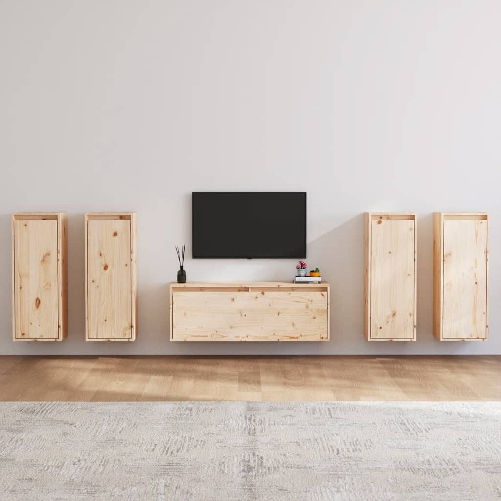 Carver TV Cabinets 5 pcs Solid Wood Pine Carver TV Cabinets 5 pcs Solid Wood Pine