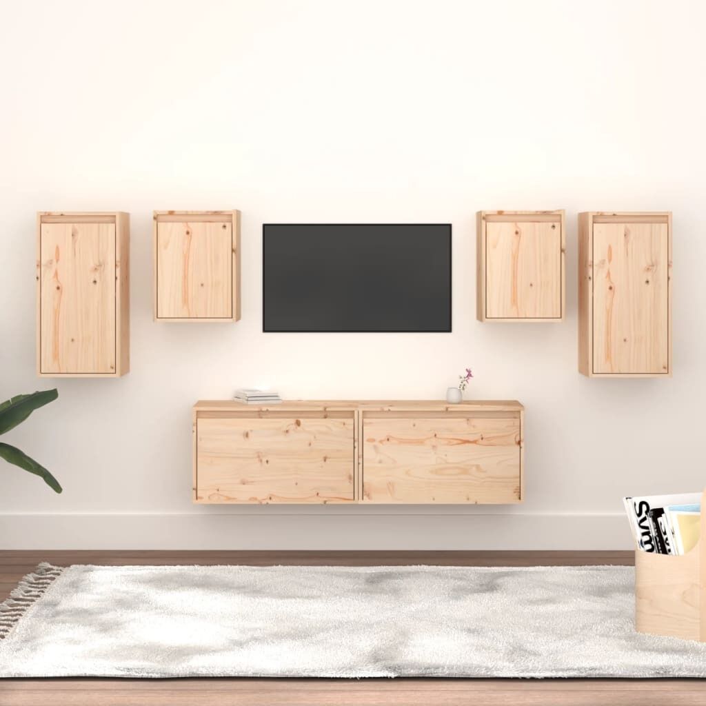 Cromer TV Cabinets 6 pcs Solid Wood Pine Cromer TV Cabinets 6 pcs Solid Wood Pine