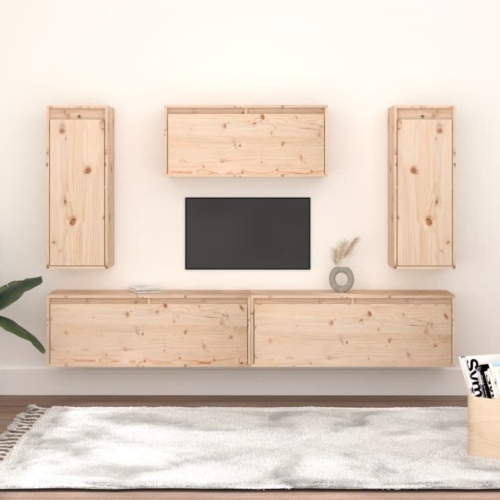 Biddon TV Cabinets 5 pcs Solid Wood Pine Biddon TV Cabinets 5 pcs Solid Wood Pine