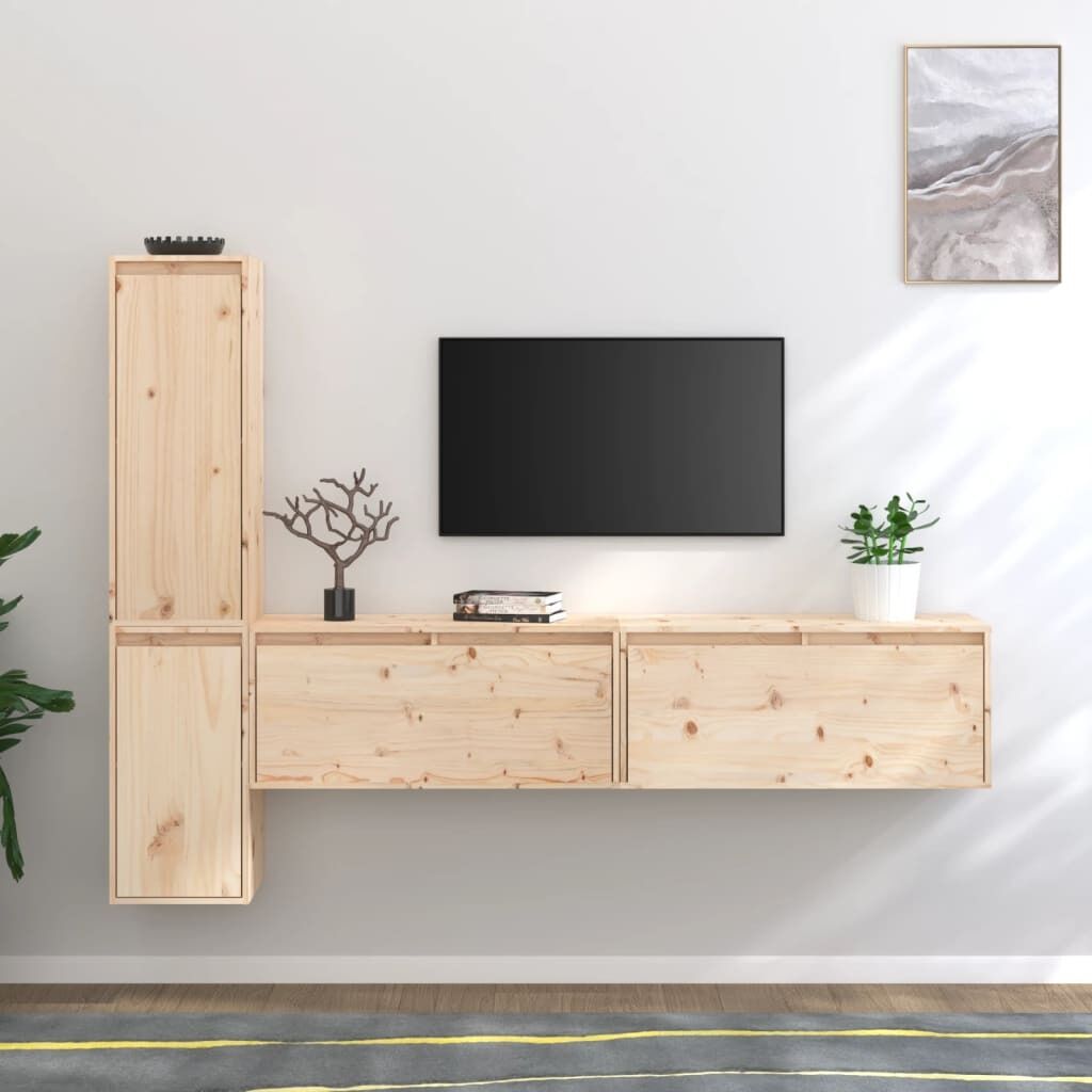 Hempstead TV Cabinets 4 pcs Solid Wood Pine Hempstead TV Cabinets 4 pcs Solid Wood Pine