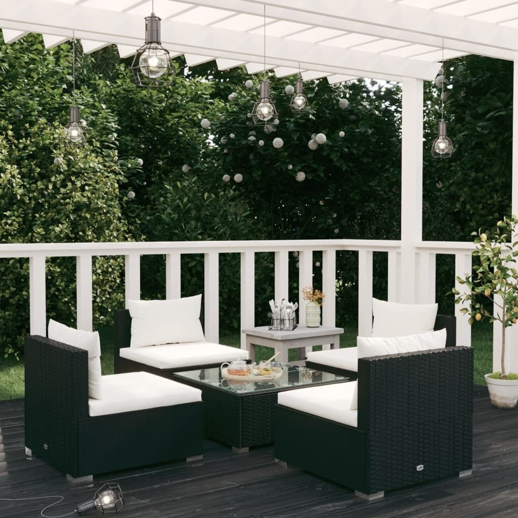 Garden Lounge Set with Cushions Poly Rattan Garden Lounge Set with Cushions Poly Rattan